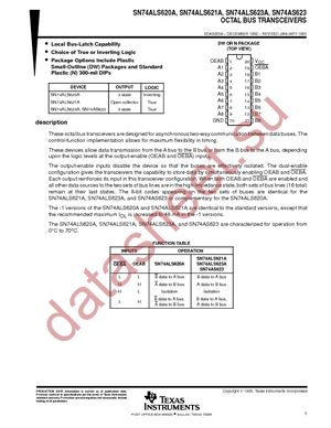 SN74ALS621A-1NSR datasheet  